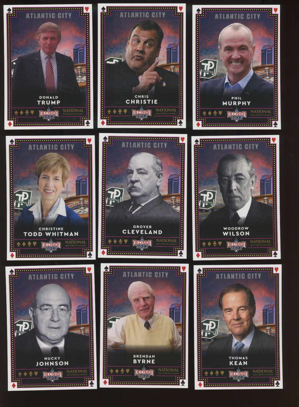 2022 Decision National Atlantic City Trump Christie Murphy Wilson Set Of 18