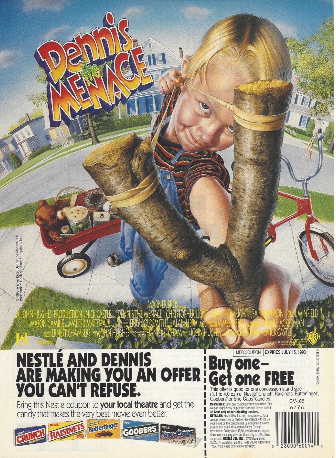 1993 Dennis The Menace Nestle Crunch Goobers vintage Print