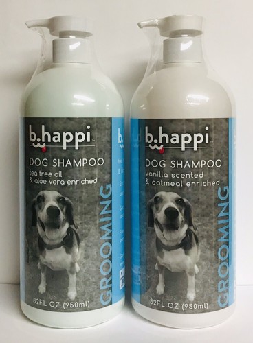 2 Bottles Vanilla & Oatmeal Dog Shampoo with Aloe Vera, Vitamins & Omega 3