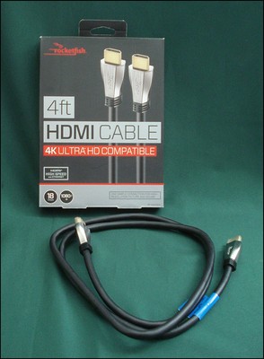 Rocketfish 4 ft. 4K Ultra HD HDMI Extension Cable - Black/silver ~ Brand New