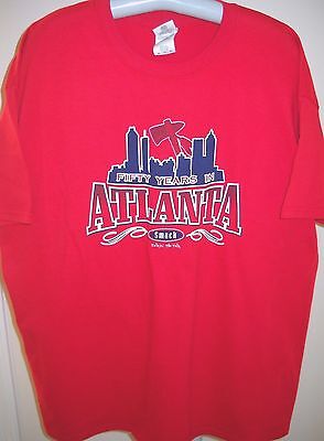 FOR ATLANTA FANS, 50 YEARS IN ATLANTA PLAYERS/PEOPLE RED T-SHIRT ADULT SMALL (S)