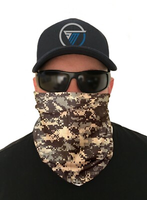 Forest Camouflage Neck Gaiter Mask Face Scarf Sun Cover Bandana Balaclava UPF UV