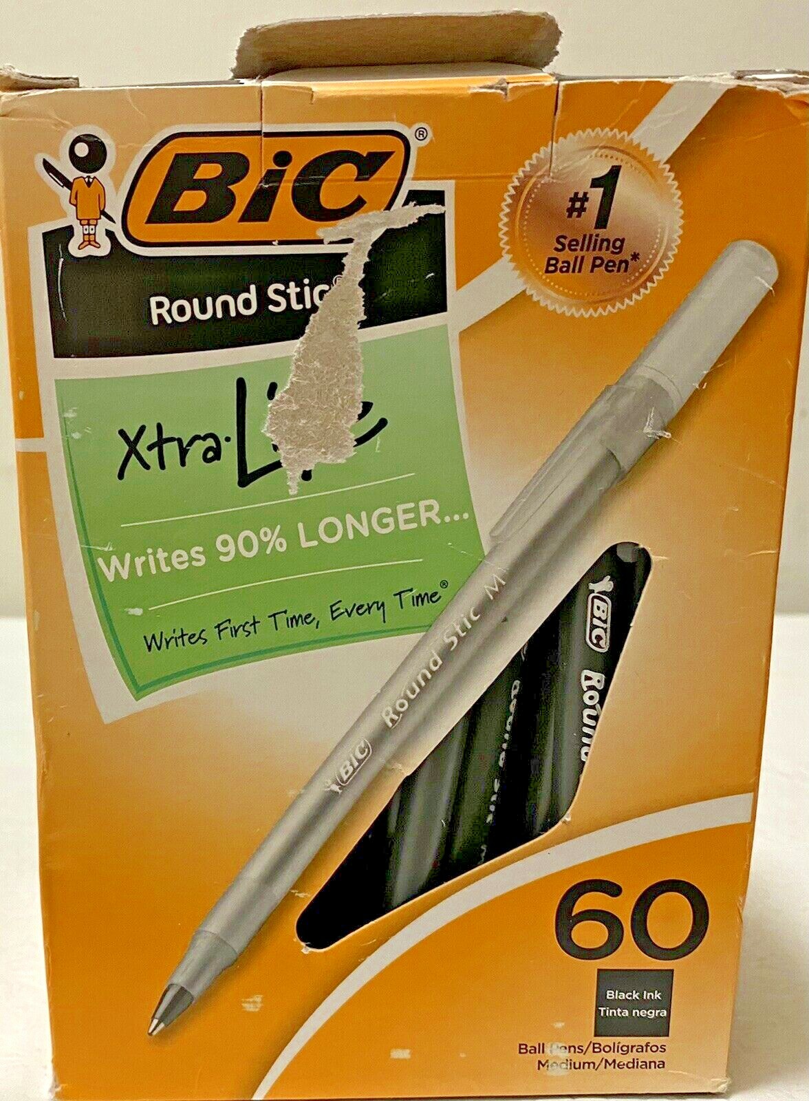 BIC Round Stic Kugelschreiber, 1.0 Mm Schwarz – 12 Stück Packung, Langlebig & Zuverlässig