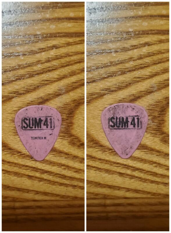 Sum 41 2009 Tour Black on pink double sided used band logo Guitar Pick Pic Sum41