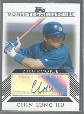 Chin-Lung Hu 2008 Topps Moments & Milestones Milestones AU Card# MA-CH