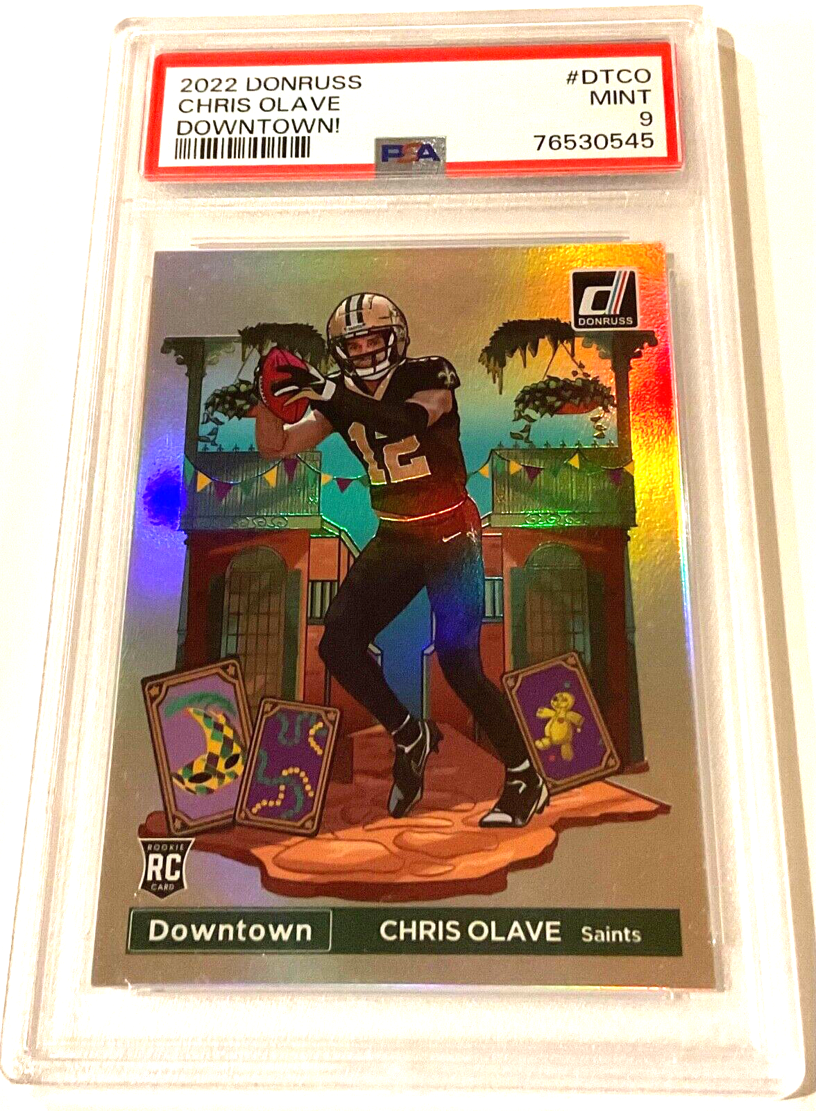 直筆サインカード  Panini Chris Olave PSA 9 Chris Olave 2022 Panini Select Rookie Signatures Prizm AUTO