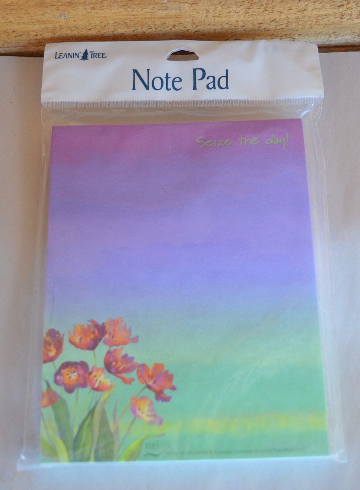 New LEANIN' TREE Inspirational Note Pad Seize the Day Purple Floral #SNP63017