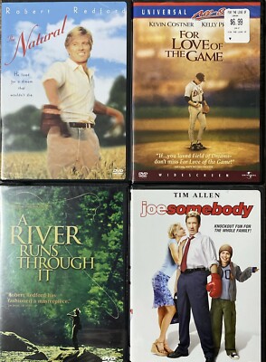 4 Brand New DVDs-The Natural, A River Runs Through It, For Love Of The Game +￼