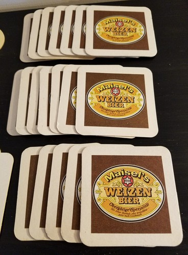 37 VINTAGAE BEER COASTERS MAISEL BIER 5 DIFFERENT PILS,WEIZEN,GEBRUDER, DAMPF