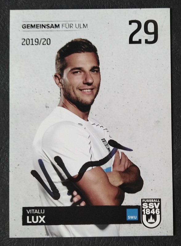 6764 Vitalij Lux Ssv Ulm 1846 2019/20 Autogrammkarte Original Signiert
