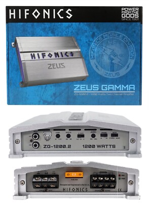 Hifonics ZG-1200.2 Zeus Gamma 2-Channel 1200W Max Class A/B Car Audio Amplifier