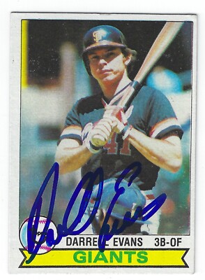 DARRELL EVANS SAN FRANCISCO GIANTS SIGNED CARD DETROIT TIGERS ATLANTA BRAVES