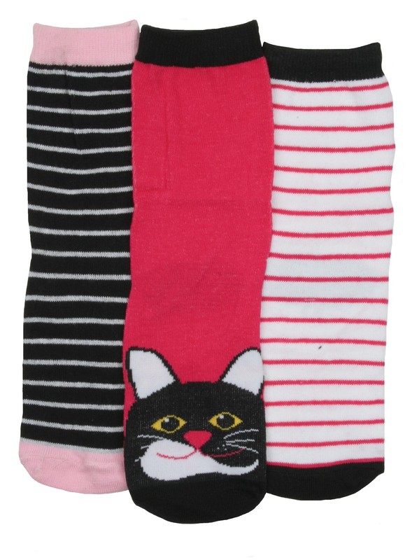 details about rjm ladies 3 pack animal & stripe design socks uk
