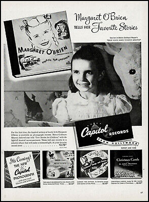 1945 Margaret O'Brien MGM Star Capitol Records Stories vintage art print ad L55