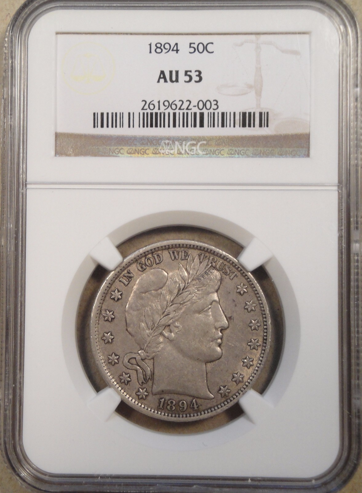 1894 Barber Half Dollar NGC AU 53