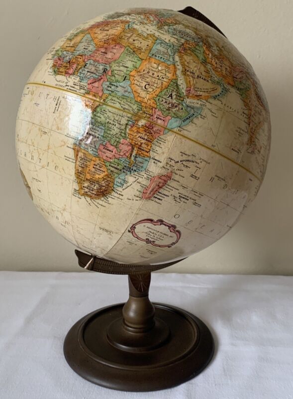 Replogle Globe Franklin World Globe Antique Ocean 12” 12 Inch 4000 Places Names