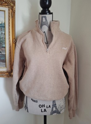 Kith Women's 3/4 Zipper Pullover Sweater Tan Size Medium