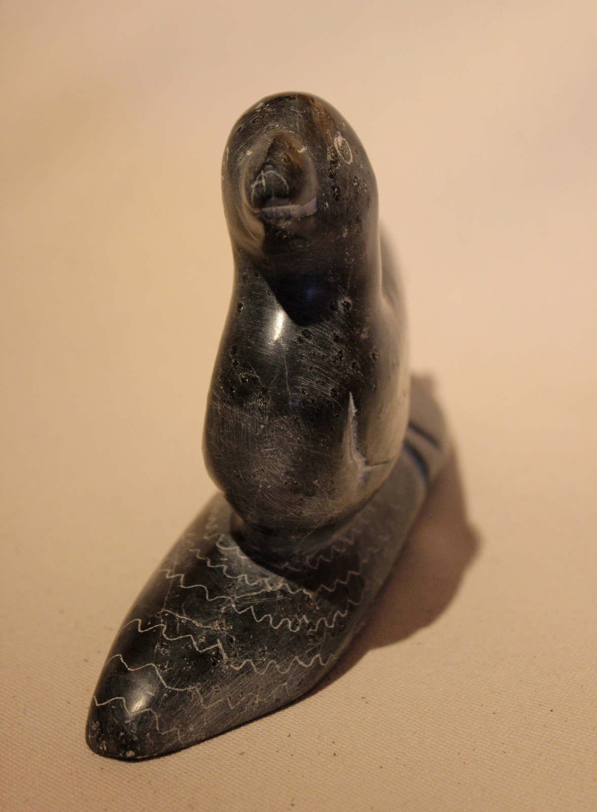 NORTHWEST ESKIMO INUIT CARVING SCULPTURE SEABIRD SIGNED JOSIE PAPPY