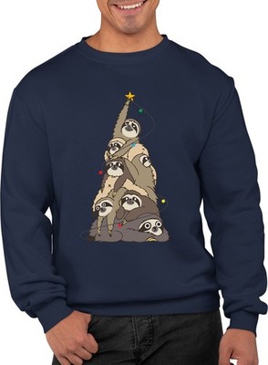 Funny Sloth Christmas Tree Xmas Jumper Ugly Sweater Unisex Adults