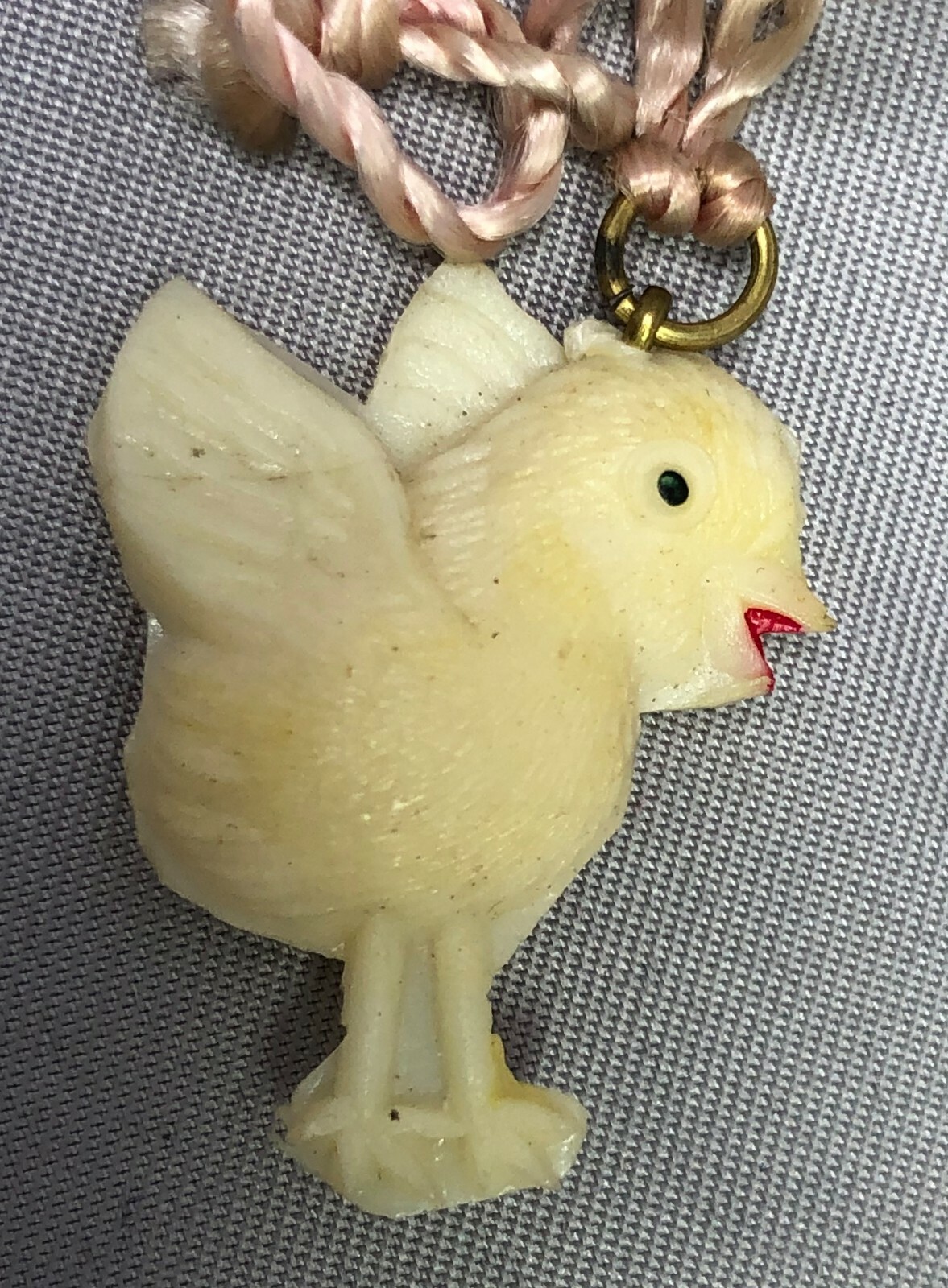 7 1940s BIRD Penguin PHEASANT Chick PARROT Swan CRACKER JACK CHARM Prize Toy