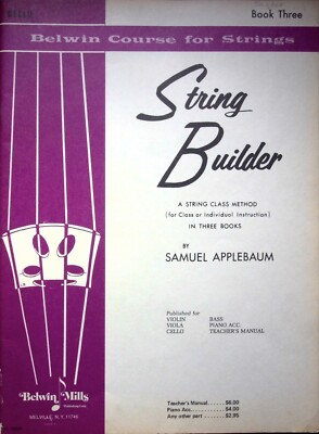 BELWIN COURSE FOR STRINGS STRING BUILDE A STRING CLASS METHOD - VTG. MUSIC SHEET