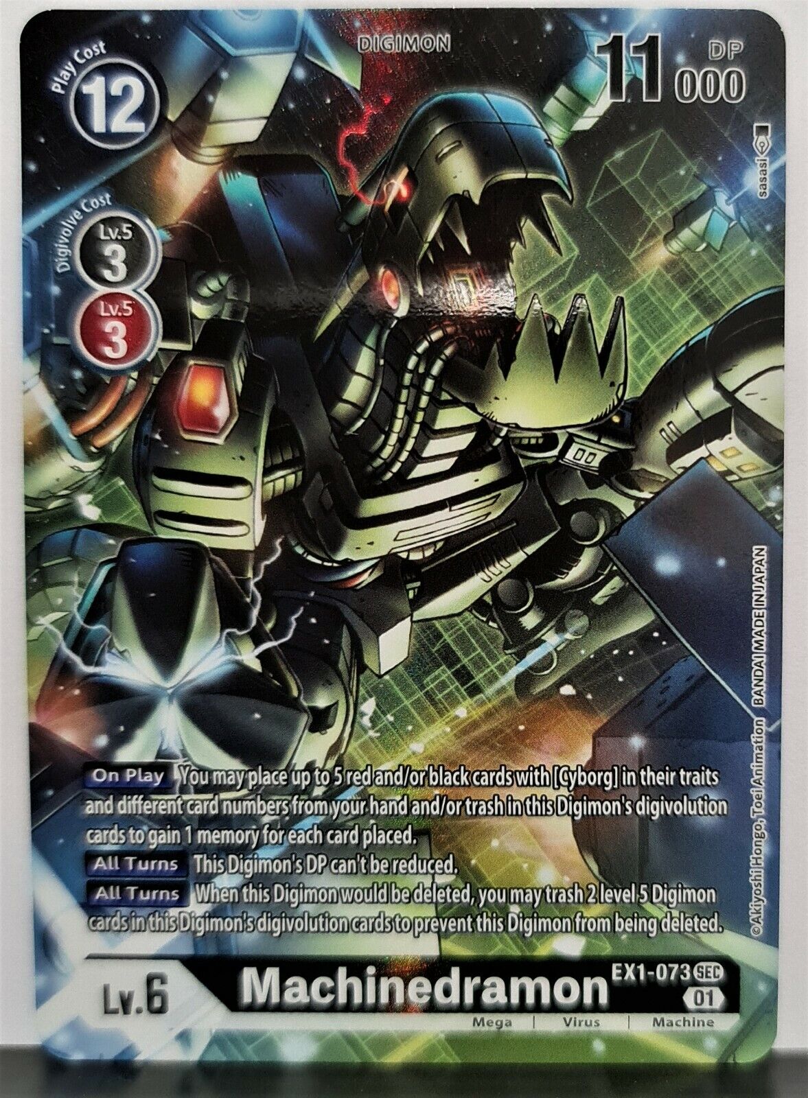 Digimon Card Machinedramon EX1-073 SEC Alt Art Secret Rare Digimon Card Machinedramon EX1-073 SEC Alt Art Secret Rare