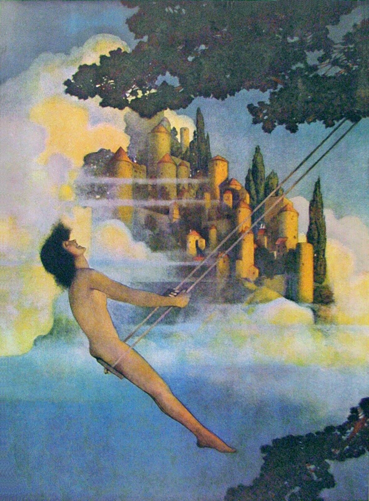 Maxfield Parrish Lamp Seller Of Bagdad Vintage Original