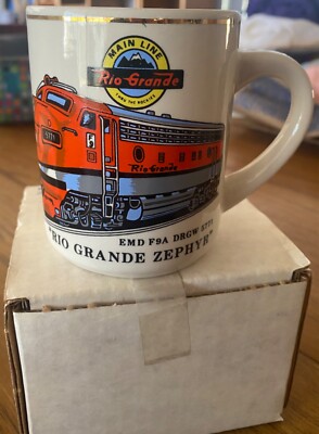 Vintage The Mugger Rio Grande Zephyr EMD F9A DRAW 5771 Train Coffee Mug Railroad