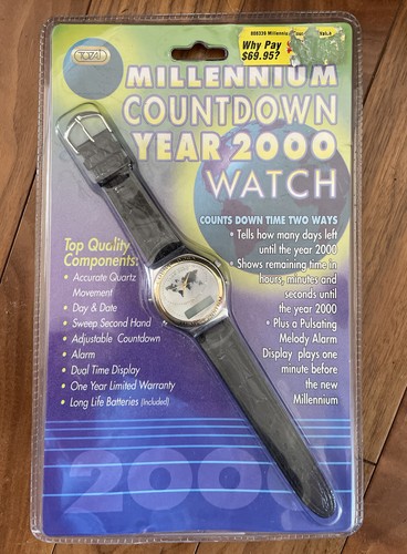 時計 00s storm killer machine watch y2k Tozaj Watch Millennium Countdown Year 2000 Black Band SEALED