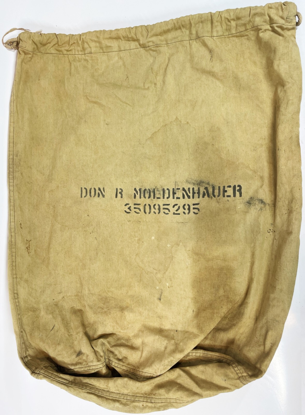 60'S〜 US ARMY Barrack Bag 6th Vintage 1960s 1966 US Army OG 107 Cotton Sateen Barrack Bag