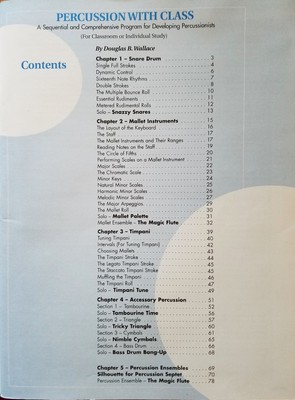 PERCUSSION WITH CLASS Program for Developing Percussionists (2005) by Wallace