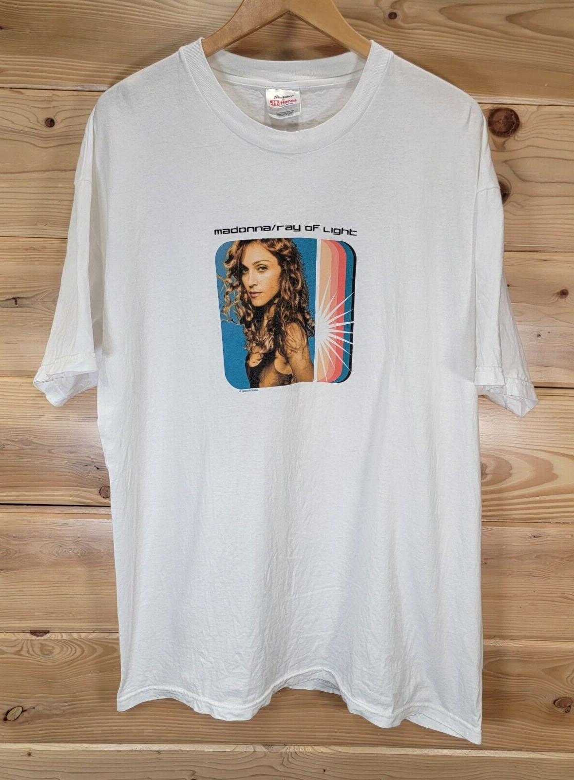 人気デザイナー Size Men Shirt T Light of Ray Madonna VTG Rare XL 1998 White ミュージシャン