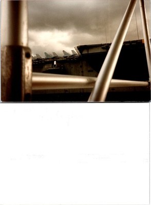 View of Aircraft Carrier, U.S.S. Enterprise, Hawaii Vintage Found Photo V4618