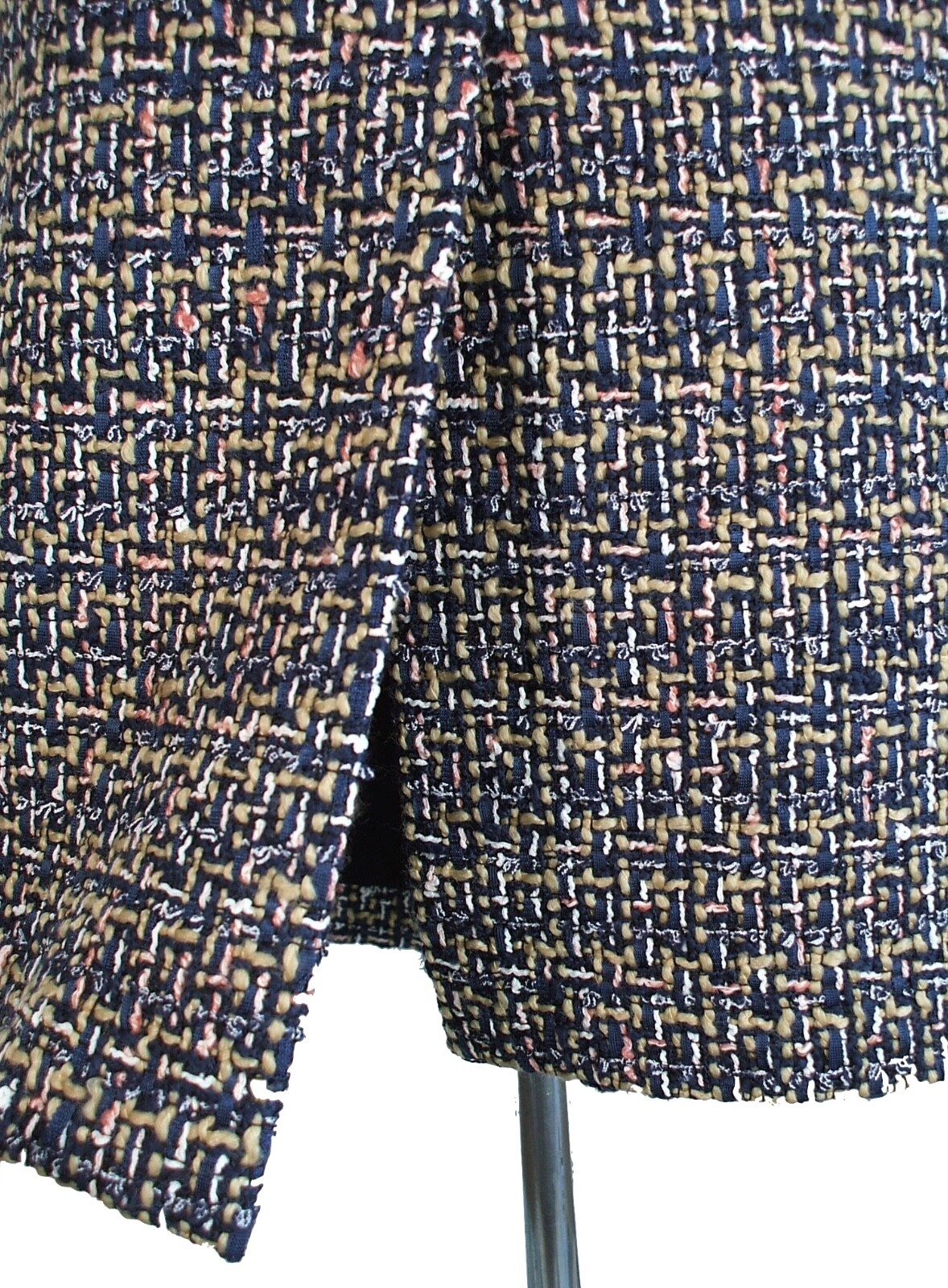 Pre-owned St John St. John Knits Subtle Plaid Tweed Jacket Blazer Skirt Suit Sz 16 $2190 In Soft Peach/camel Multi