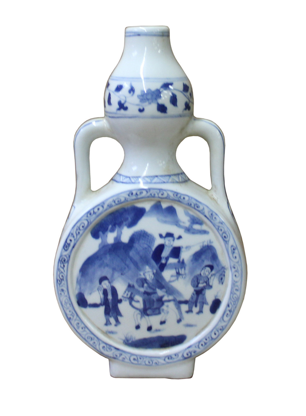 Chinese Blue White Porcelain People Theme Gourd Vase cs3023S Chinese Blue White Porcelain People Theme Gourd Vase cs3023S