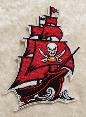 Tampa Bay Buccaneers Pirate Ship 3.5'' Iron On Embroidered Patch ~ Free Tracking!