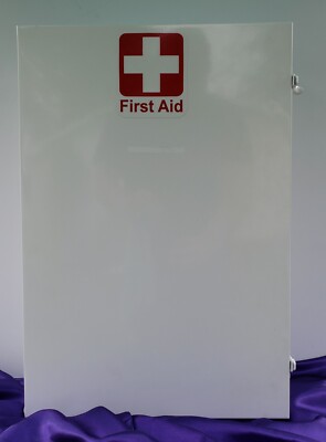 First Aid Station Wall Mounted Metal 4 Shelf Durham Box MFG 22x14x5