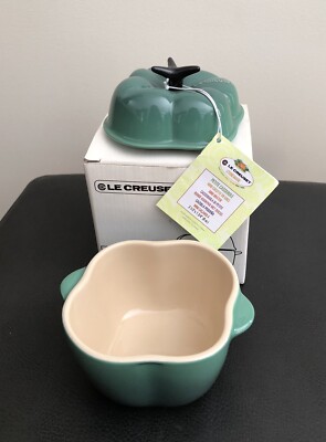 LE CREUSET Jade Green Petite Bell Pepper Cocotte Casserole 12.8oz Stoneware NIB
