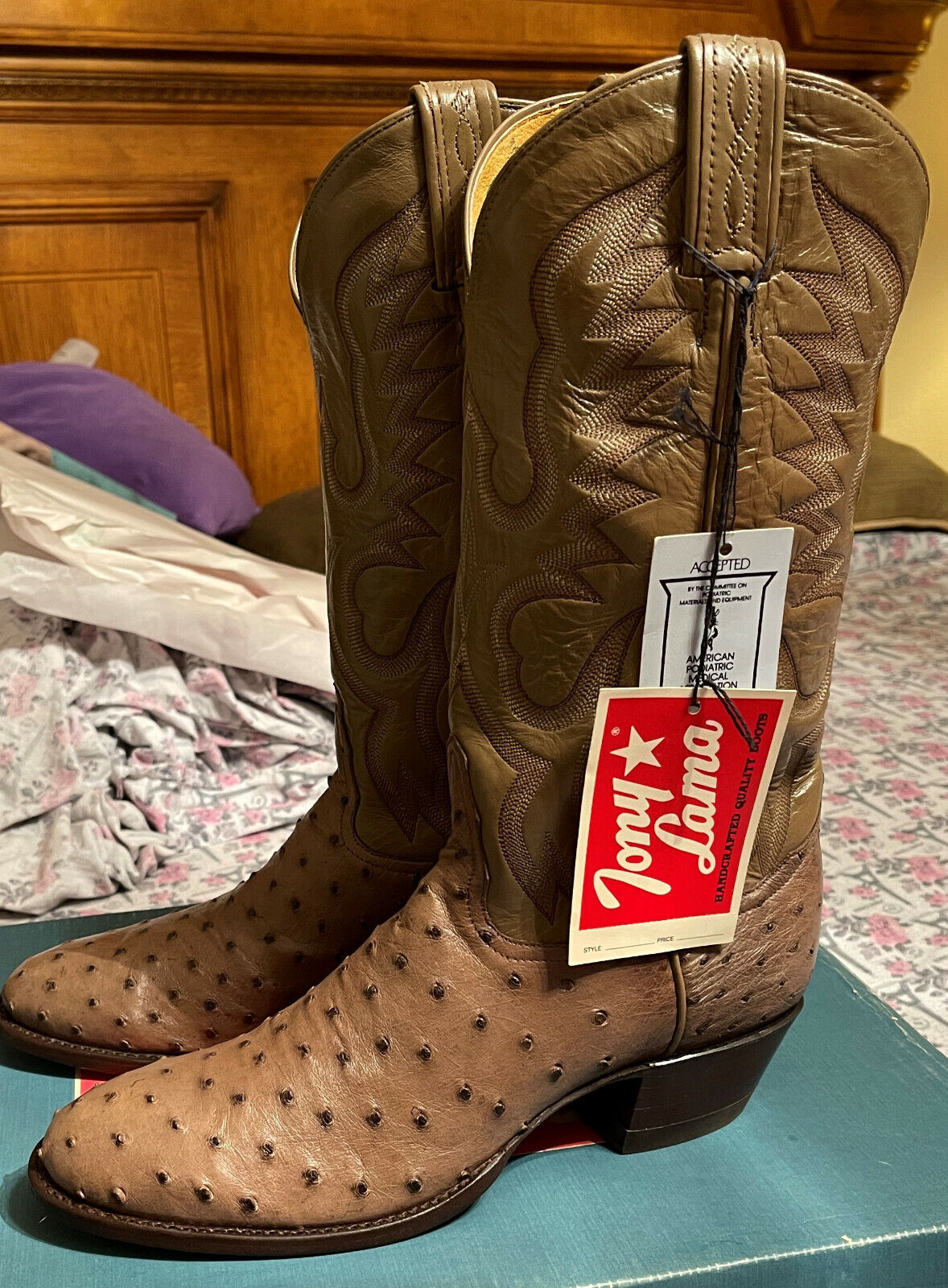 Vintage Black Label 1980's Tony Lama - Men's Ostrich Boots Vintage Black Label 1980's Tony Lama - Men's Ostrich Boots