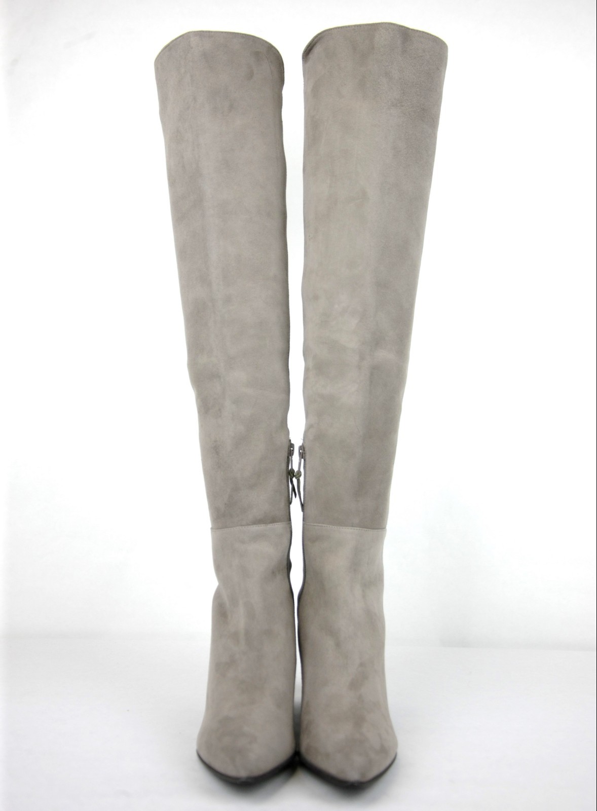 Pre-owned Stuart Weitzman $765  Taupe Suede Allwayhunk Over-the-knee Boot In Brown