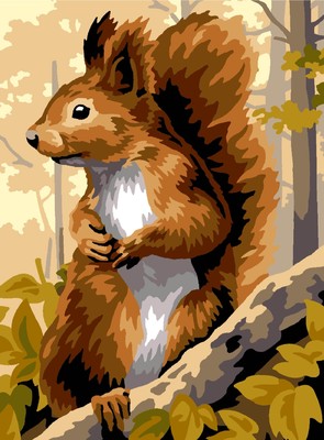 Margot de Paris Needlepoint canvas for halfstitch without yarn The Squirrel U...
