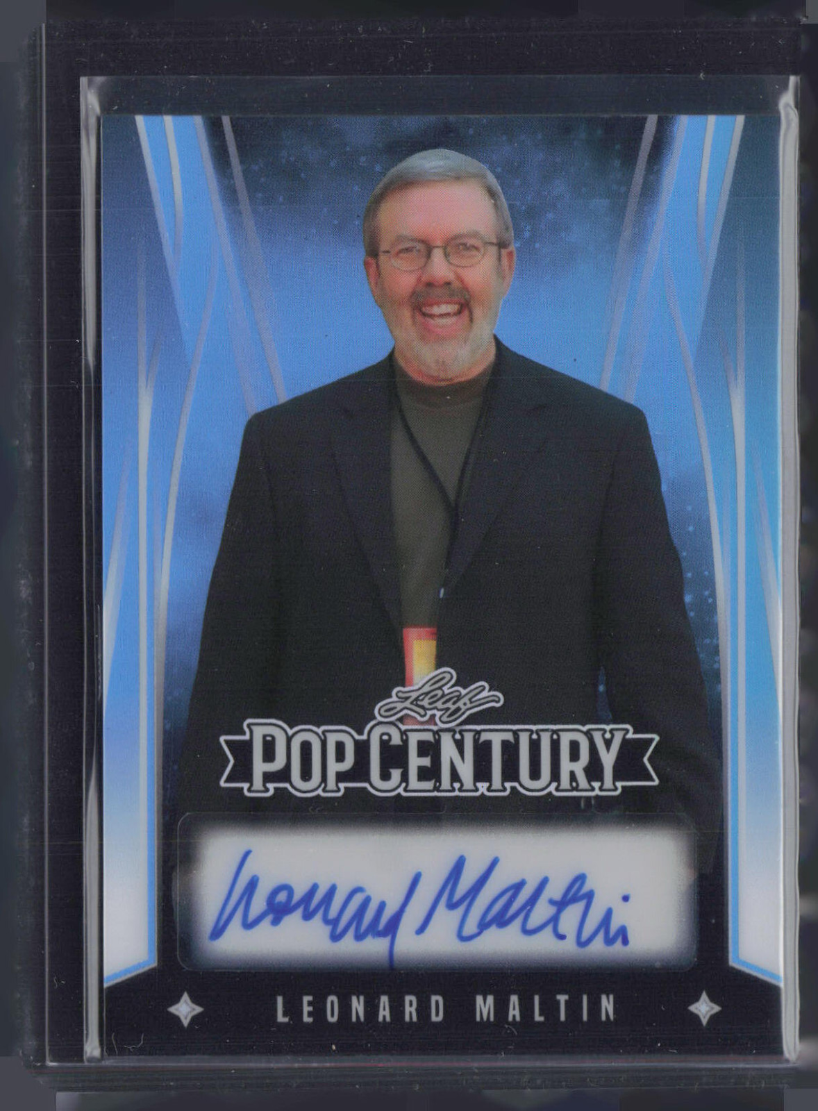 2025 Leaf Pop Century Prismatic Platinum Leonard Maltin 2/7 Auto Autograph