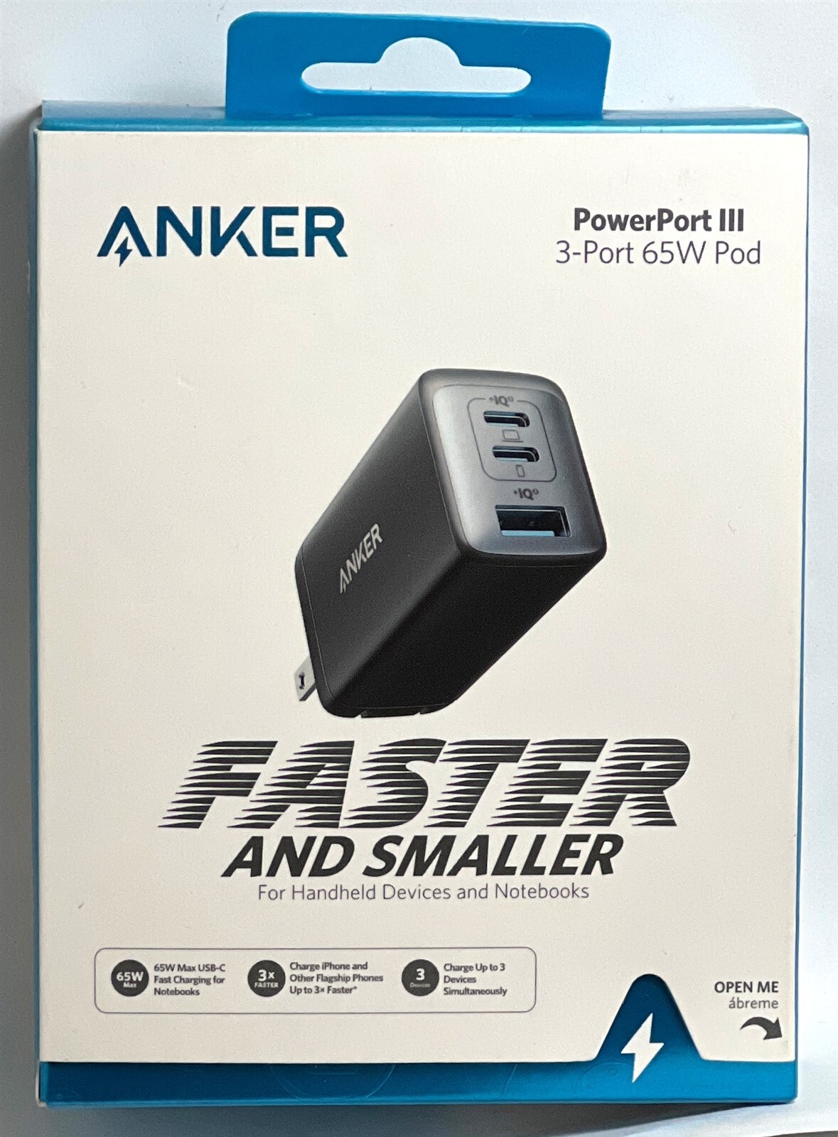 Anker 735 65W 3 Port USB Foldable Fast Wall Charger with GaN