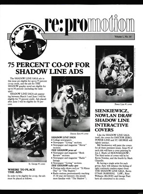 Marvel Re:Promotion #10 (1st Print) Shadow Line The Shadow 1987