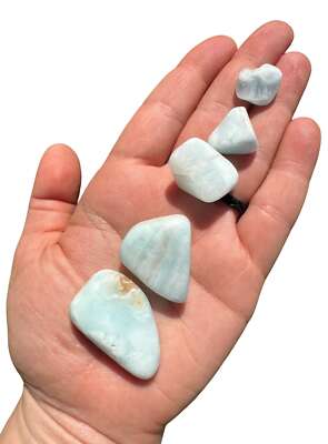 Caribbean Calcite Tumbled Stone (A+ Grade), Natural Blue Calcite from Pakistan