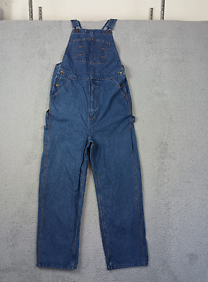 Vintage Overalls & Jumpsuits Lincoln Outfitters Bib Overalls Mens Size 36x31 Blue Denim Carpenter Farmer Work $19.90 AT vintagedancer.com