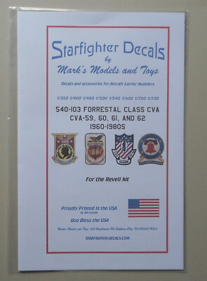 1/350-1/720 USS Forrestal Class CVA59/60/62 1960-1980s for Revell Decals