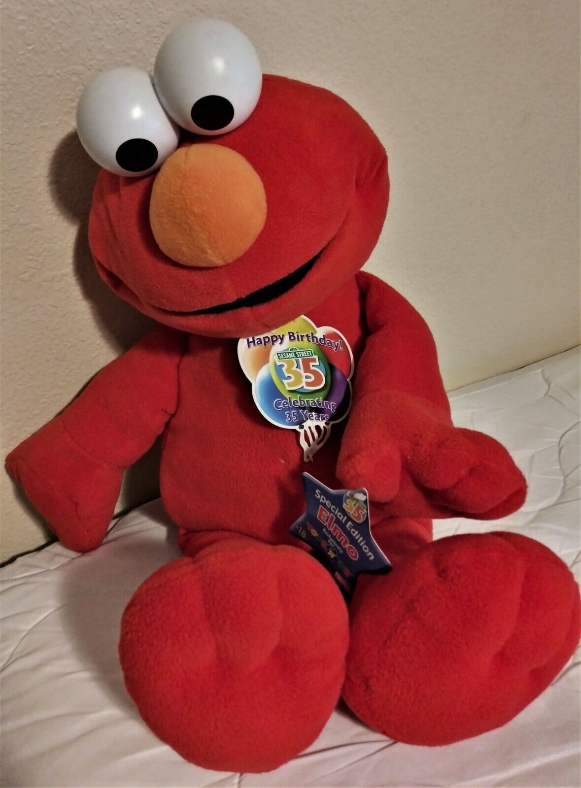 2002 Fisher Price Sesame Street 35th Anniversary Elmo Plush 2002 Fisher Price Sesame Street 35th Anniversary Elmo Plush