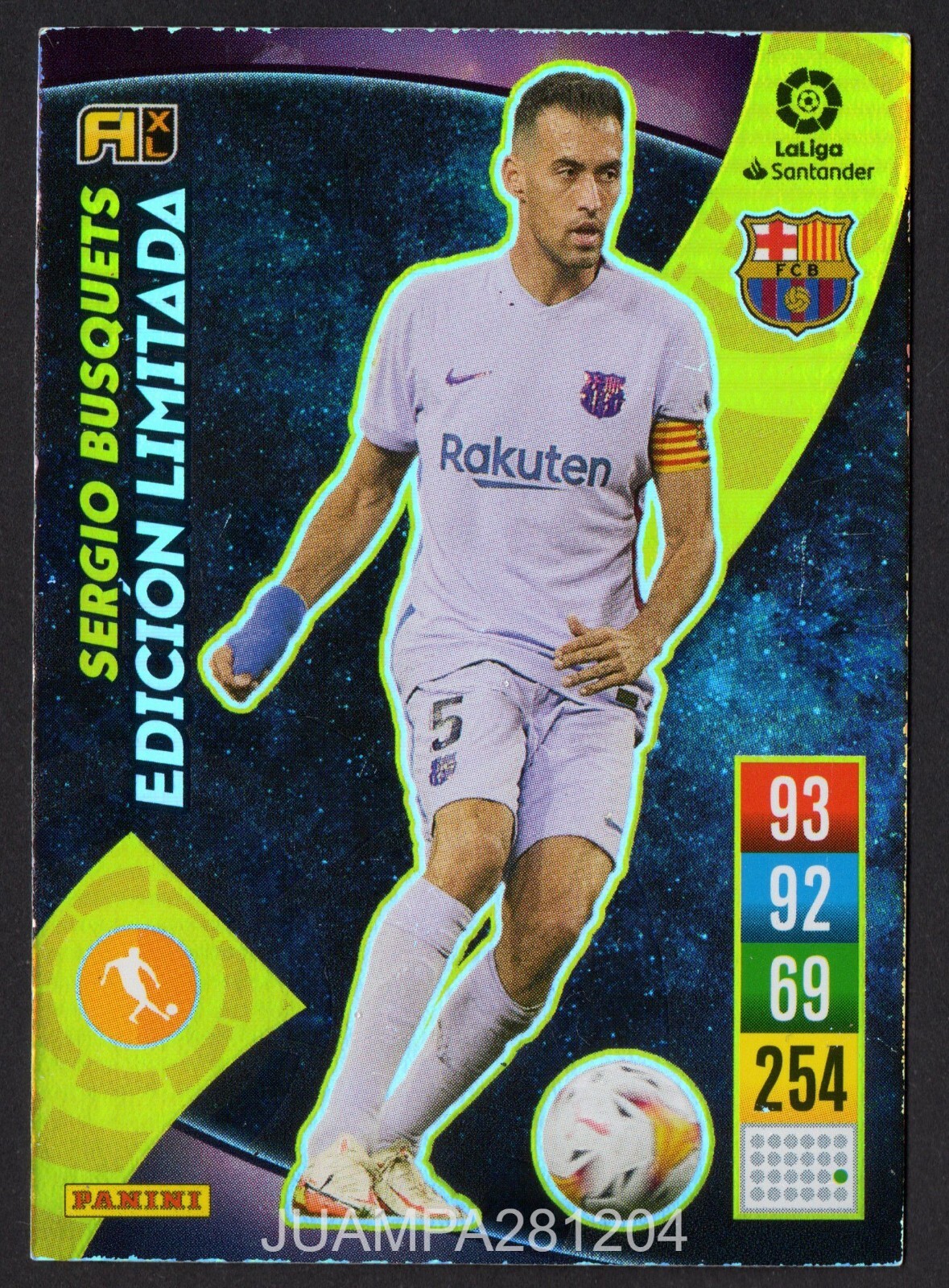 SERGIO BUSQUETS EDICION LIMITADA 2021-22 CROMO PANINI