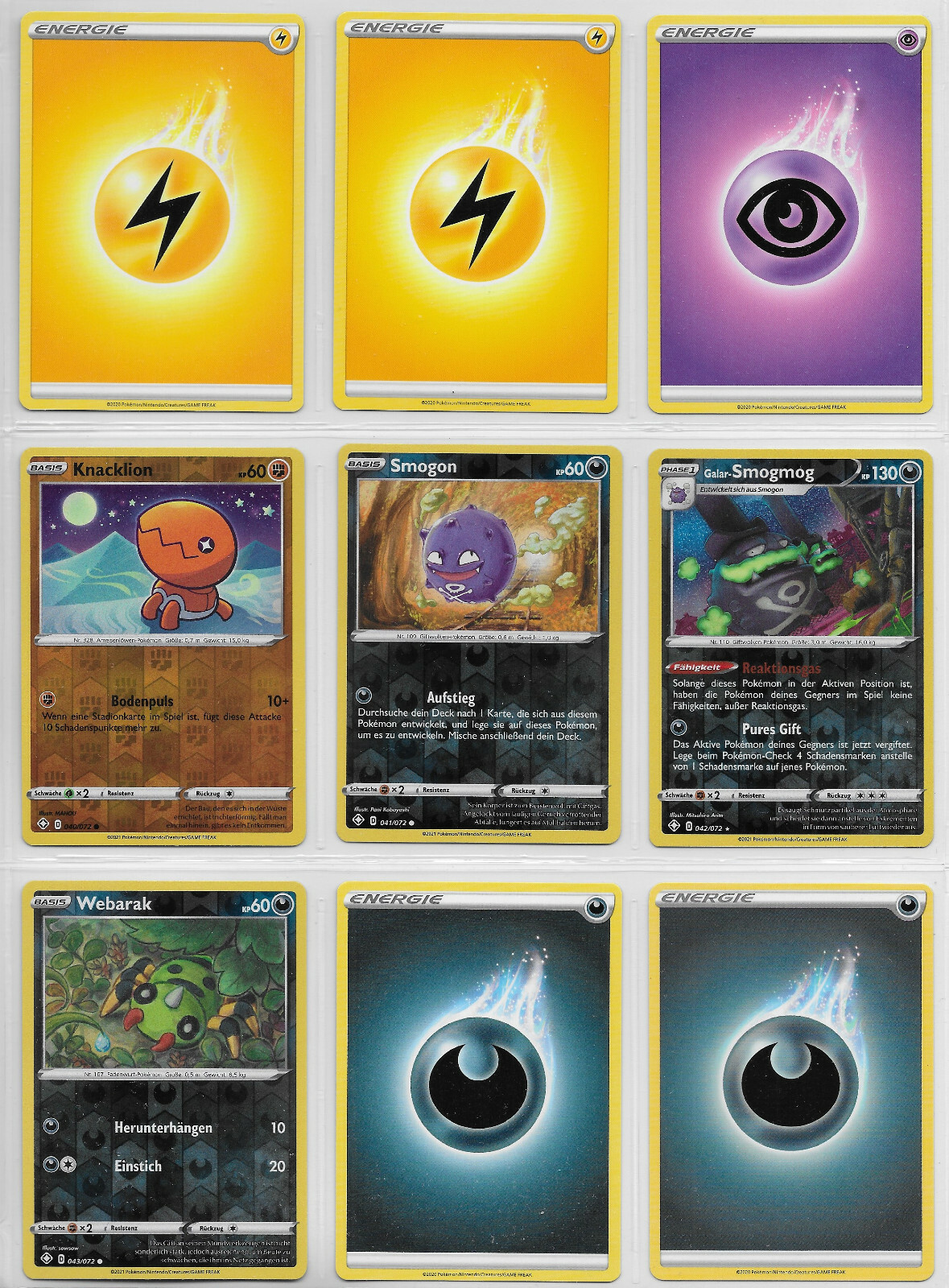 Lot -Reverse Holo -Pokemon Basis Karten Sammlung- Glänzendes Schicksal -DE- Mint